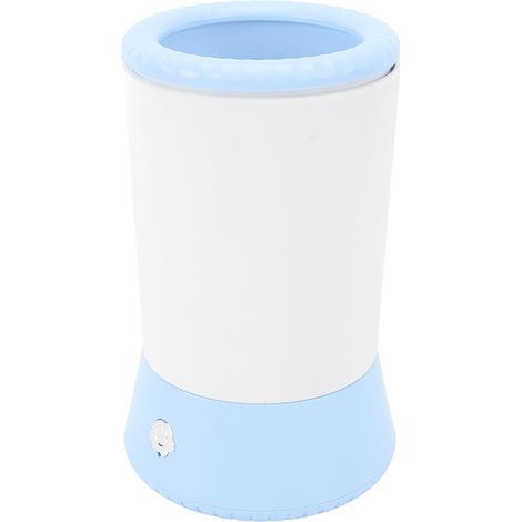 Nettoyeur de pattes pour chiens et chats, en plastique, efficace et confortable, réutilisable et automatique, bleu et blanc. (1/5)