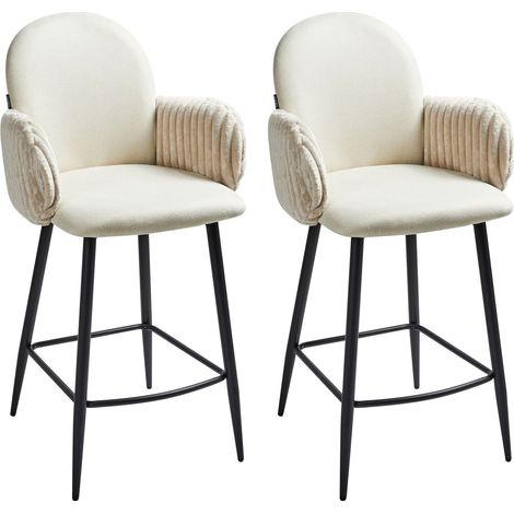 Set mit 2 Barstühlen AMITY Stoff Hellbeige