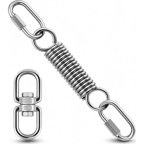 Gancho de resorte para hamaca, incluye 2 mosquetones M10, 1 resorte de suspensión, accesorios para columpios de sillas de exterior (1/5)