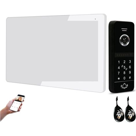 Caméra de sécurité sans fil avec sonnette vidéo Tuya 1080P système d'interphone vidéo maison WiFi mot de passe carte déverrouiller appartement Villa appel vidéo entrée téléphone sonnette Tuya 4 fils I (1/5)