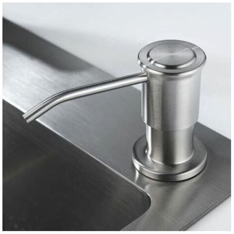 FOGCITY - Distributeur de Savon Encastrable, Distributeur Savon Evier Cuisine Acier Inoxydable, Distributeur Savon Integre avec Bouteille 500ML et Ensemble de rallonge de 1,0 m, Recharge du Haut (1/5)