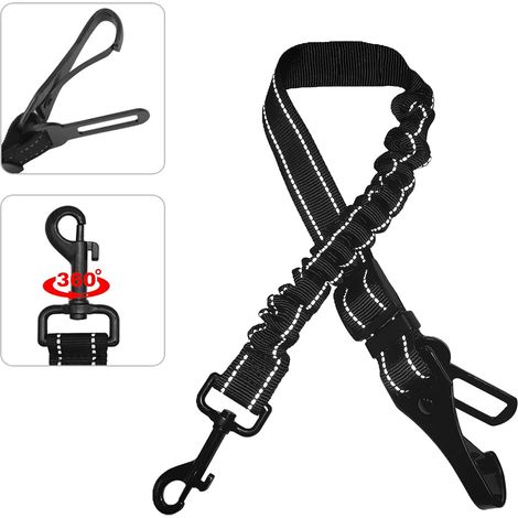 Ceinture De Sécurité Pour Chien - Élastique Avec Crochet Pivotant 360° - Compatible Toutes Voitures - 1 Pièce (1/5)