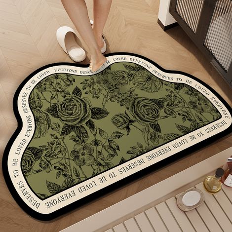 Tapis De Sol Super Absorbant, Mousse À Mémoire, Bain À Séchage Rapide, Tapis de Salle de Bains, Bain Antidérapant Absorbant - Nuage 40 60cm (1/4)