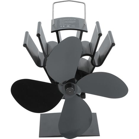 Ventilateur de poêle à bois à 4 pales alimenté par la chaleur, pour la circulation de la chaleur domestique (1/5)