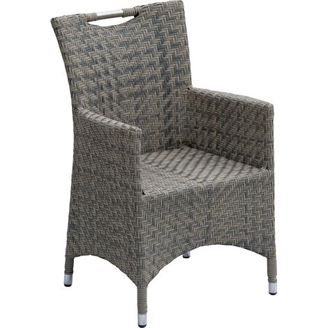 Inko Sessel Kent grau Gartenstuhl 59x57x89 cm Polyrattan Aluminium/Geflecht