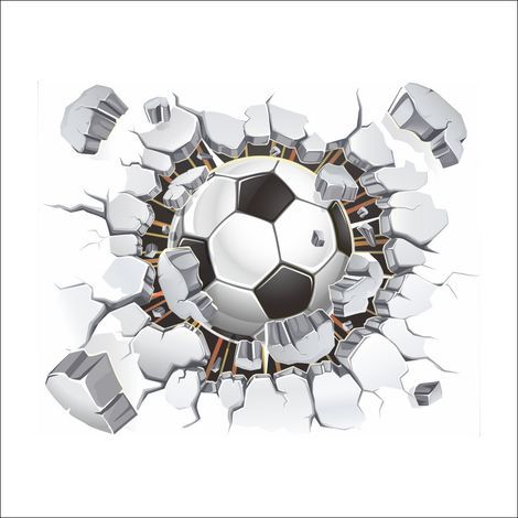 stickers muraux 3d football (40x50 cm) I autocollants décoratifs WM EM Sport Poster I sticker mural pour chambre d'enfant garçon enfants bébé crèche ado (1/5)