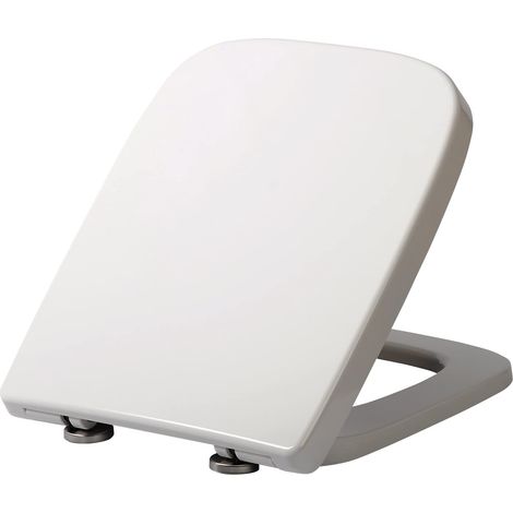 Woltu – Abattant WC en Duroplaste antibactérien – Charnières inoxydables – Soft-Close – Dimensions 48.3x36.7cm – Montage facile