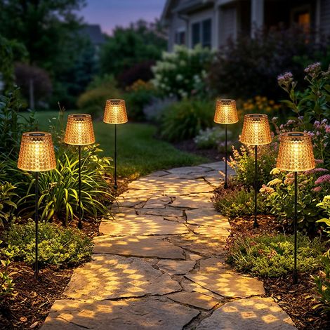 6x LED Lampe d'extérieur Lampe de jardin solaire noir mat H 60 cm