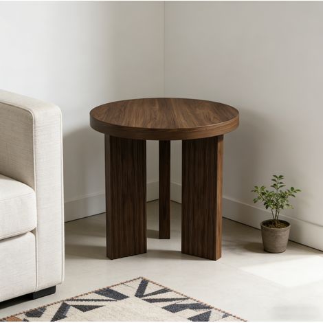 Tavolino rotondo 44,5 x 45 cm in MDF, finitura effetto legno marrone DESVIAE (1/5)