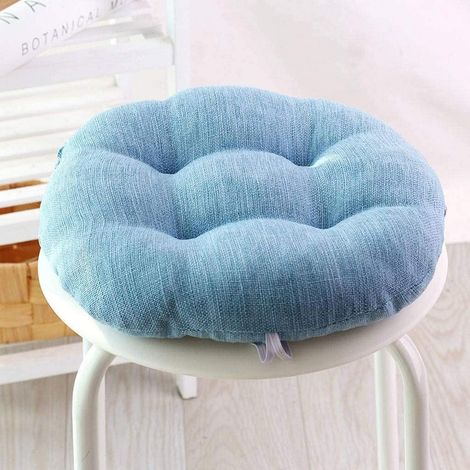 Coussin en lin, épais et rond, doux et respirant, idéal pour les chaises de salle à manger, de bureau ou les tatamis. Diamètre : 40 cm. (1/5)