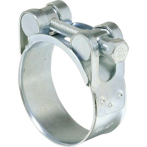 Collier tuyau, acier zingué, Largeur 18 mm, Tourillon simple serrage 17-19 mm