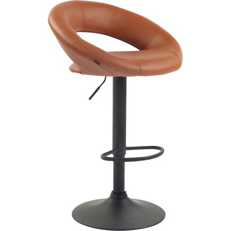 Tabouret de bar Olinda en similicuir Marron clair Noir