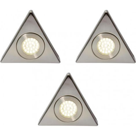 Litecraft Scott Under Cabinet LED Light Warm White Fitting in Nickel - 3 Pack (1/3)
