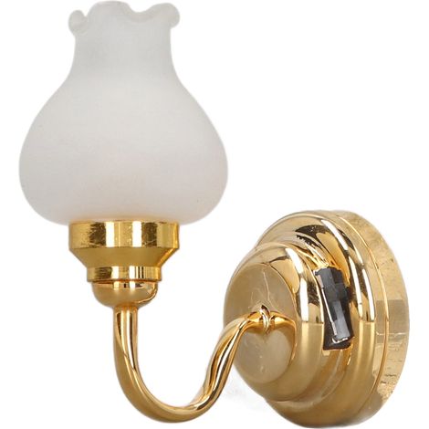 Lampe murale LED miniature à l'échelle 1:12 pour maison de poupée, en forme de tulipe, alimentée par une pile 3V, à monter soi-même. (1/5)