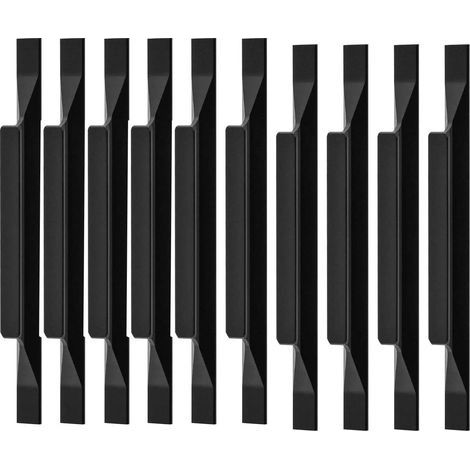 10pcs poignee de meuble noir poignée de porte noir Cuisine Armoire Porte Poignées Placard Tiroir Entraxe 192mm (1/5)