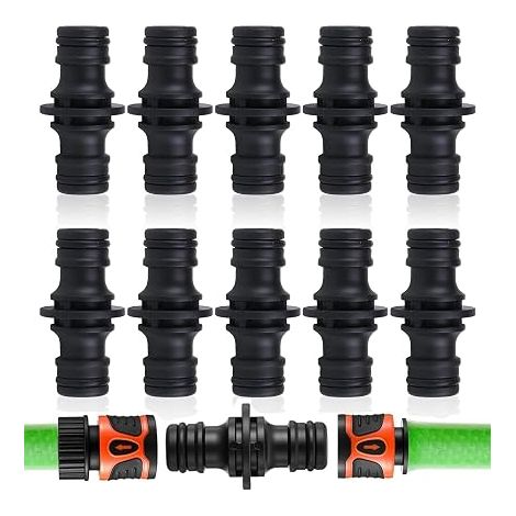 Raccord Tuyau d'Arrosage, Connecteur Tuyau Arrosage Noir 5x1,5cm, Embout Tuyau Arrosage pour Extension et Jonction de Tuyaux de Jardin, Adaptateur Tuyau Arrosage Universel (1/5)