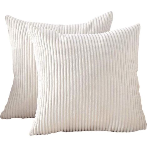 Lot de 2 housses de coussin – Blanc – Dimensions 55 × 55 cm (1/5)