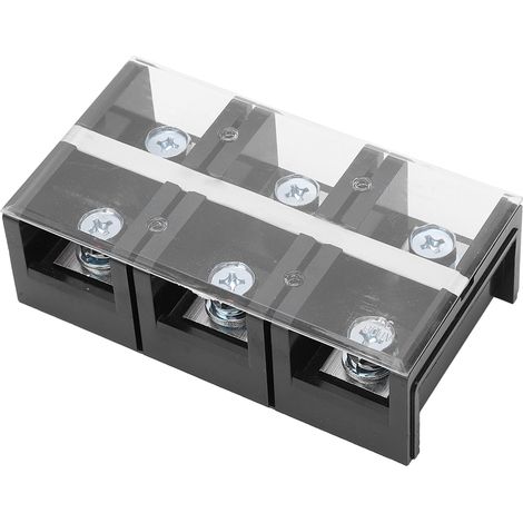 Bornier à vis, tripolaire, 2 rangées, alimentation, isolation cuivre, 300 A, 600 V (1/5)