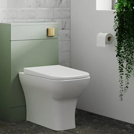 Nuie Ava Rimless Back to Wall Toilet Pan with Soft Close Toilet Seat - NCG406 (1/5)