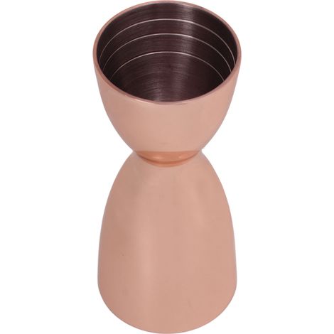 Doseur double à cocktail en acier inoxydable, verre doseur à vin en forme de U plaqué cuivre, pour barman (1/5)