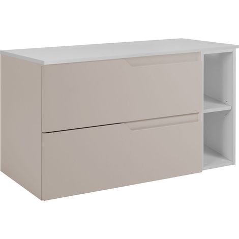Set di mobili da bagno sotto lavabo, Beige / bianco, 80 (60 + 20) x 46 x 58 cm