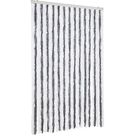 vidaXL Insect Curtain Grey and White 118x220 cm Chenille