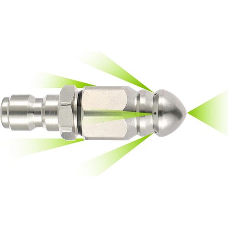 1 pièce Buse de jet d'égout en acier inoxydable 5000 PSI avec raccord rapide de 6,35 mm pour nettoyeur de vidange à jet pression（1/4）