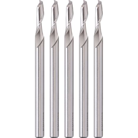 Lot de 5 fraises hélicoïdales à une seule lèche en acier rapide pour défonceuse CNC outil de gravure (1/5)