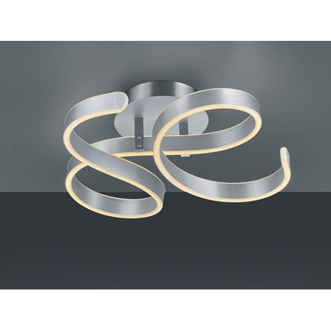 LED Design Decken Lampe Wohn Ess Zimmer Beleuchtung Switch DIMMER Leuchte ALU gebürstet Trio 671310105 (1/5)