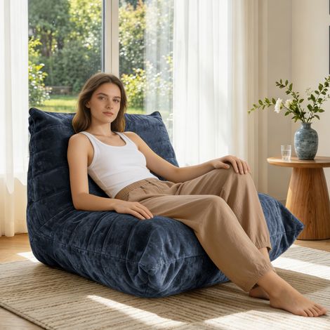Puf oruga voladora, sofá ultrasuave y cómodo. Sofá de salón elegante y relajante, ideal para el dormitorio o la sala de estar. Tejido Snow Neil. (1/5)