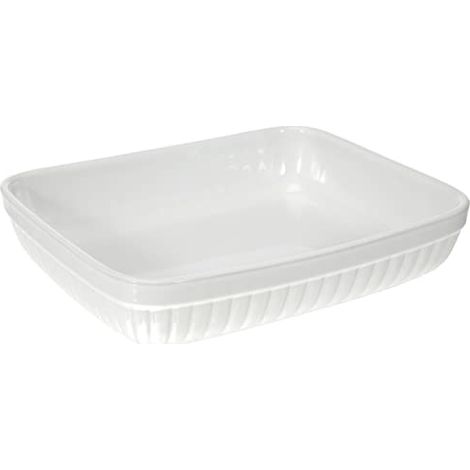 Excelsa Pirofila Rettangolare Perfetta per infornare Ogni Tipo di pietanza, Ceramica, Bianco, 31 X 25 (1/4)
