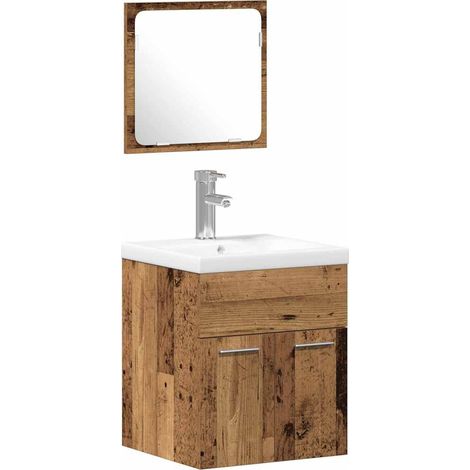 Maison Exclusive - Juego de muebles de baño con puerta 3 pcs Made