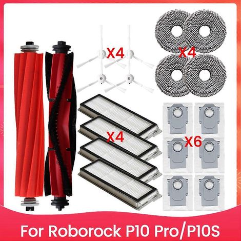 Pièces de rechange pour Roborock P10 Pro/P10S : brosse, filtre HEPA, chiffon, sac à poussière, nettoyage efficace (1/5)
