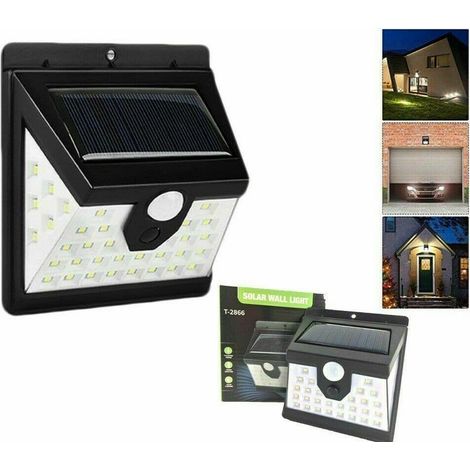 FARETTO FARO 40 LED PANNELLO SOLARE SENSORE DI MOVIMENTO CREPUSCOLARE T-2866