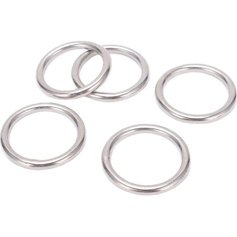 5 Anneaux en Acier Inoxydable 304 de 35mm, sans Soudure, pour Hamac, Voile, Plongée, Yoga et Bricolage (1/5)