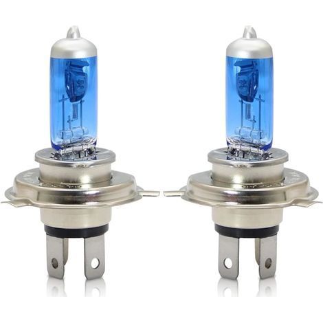 Ampoule halogène H4 P43t 60/55 W 5000 K blanc chaud feux de route/croisement 12 V pour voiture et moto, lot de 2 (1/3)