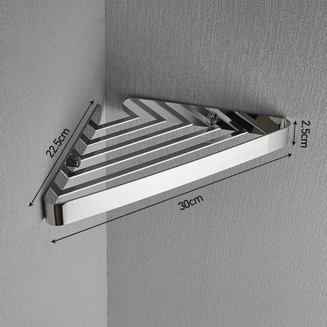(A Chrome) Étagère d'angle de salle de bain, organisateur mural, porte-shampoing, rangement pour douche, accessoires de salle de bain, étagère pour appareils électroménagers EL433 (1/5)