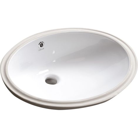 Lavabo sous plan en céramique 57x43cm, blanc (1/2)