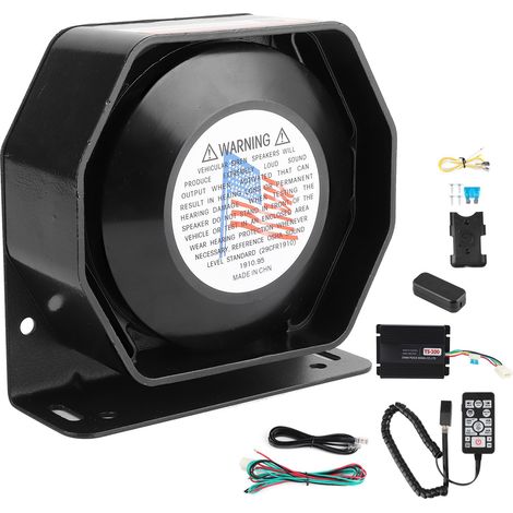 Sirène universelle 200W 130dB pour voiture, haut-parleur d'urgence, alarme police incendie (1/5)