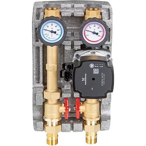 Kit de circuit de chauffage Easyflow DN20 non mélangé, circuit de compteur de chaleur avec pompe Grundfos UPM3S AUTO 15-60 (1/2)
