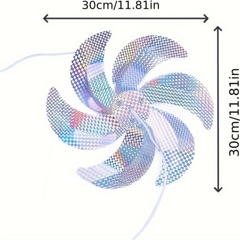 8 girouettes répulsives pour oiseaux réfléchissantes, dispositifs anti-oiseaux durables sans batterie pour jardin et cour, adaptés aux pigeons et autres oiseaux, taille unique (1/5)