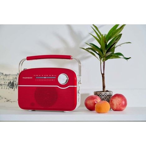 Thomson Radio Bluetooth Solarrot - FM, Bluetooth 5.4, Batterie 1300 mAh, USB-C, 3,5 mm Eingang (1/4)