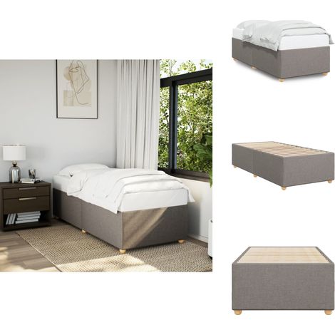 Bettgestell ohne Matratze Taupe 90x190 cm Stoff - Bettes - Doppelbett - Boxspringbetten - Schlafsofa - Bettwäsche (1/5)