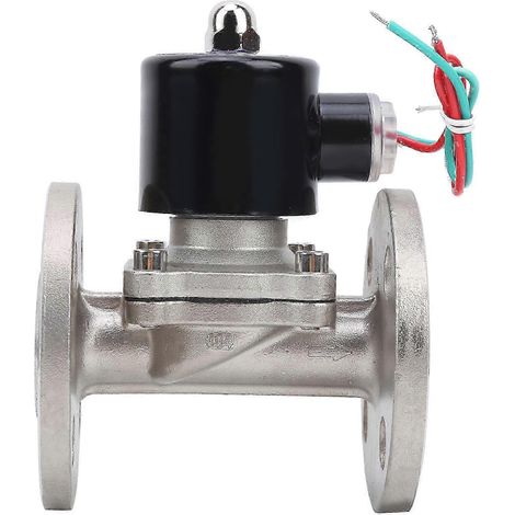 Vanne unique à bride en acier inoxydable NBR NC à action directe 1/2 po (2W-160-15BF)(DC12V) (1/4)