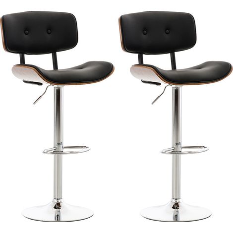 2er Set Barhocker Sarnia Kunstleder walnuss/schwarz