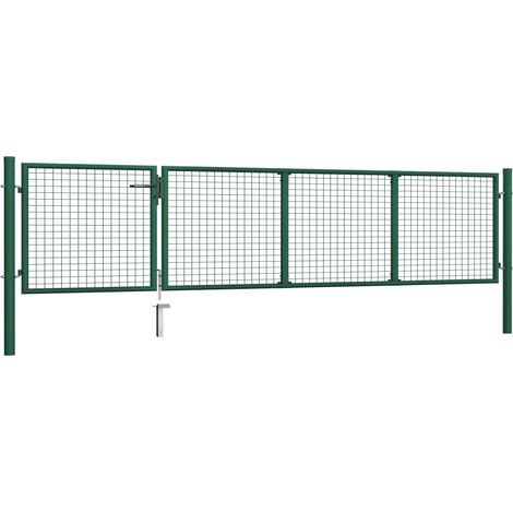 Porte de jardin，Portail de jardin，Portillon Acier 350x75 cm Vert CFW83470 (1/5)