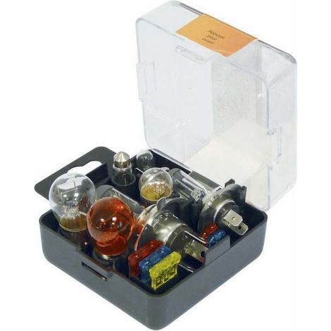 Coffret de secours 12V H1/H4/H7 - 8 ampoules + 5 fusibles SODELEC - 16270