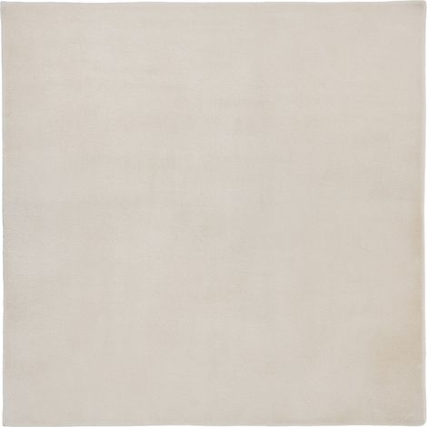 Tappeto per soggiorno moderno e zona ufficio, quadrato, in pelliccia sintetica, 160 x 160 cm, a pelo lungo, beige chiaro, Vantira (1/5)