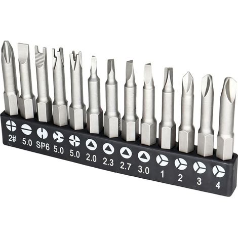13 Pièces Embouts de Tournevis Triangle 1/4",Tournevis Spéciaux Plusieurs Formes,Compatibles avec la Plupart des Tournevis,pour Réparations Électroniques et Bricolage Précision (1/5)