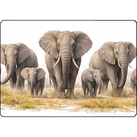 Planche à découper verre éléphants 28,5 x 20 cm (1/2)